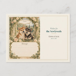 Carte Postale Vœux du livre d'or de mariage Shiba Inu