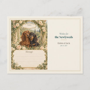 Carte Postale Vœux du livre d'or de mariage teckel