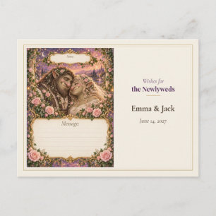 Carte Postale Vœux du livre d'or de mariage Troll