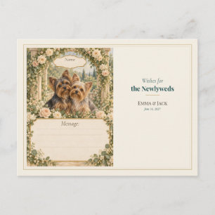 Carte Postale Vœux du livre d'or de mariage Yorkshire Terrier