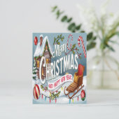 Carte Postale Vœux joyeux : un joyeux Noël festif  (Debout devant)