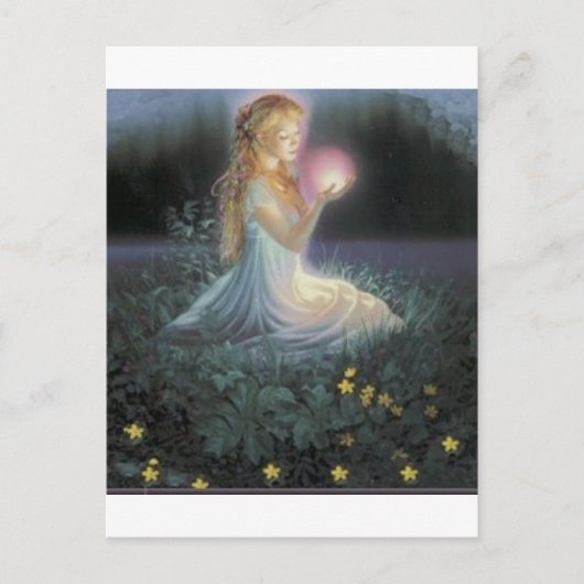 Carte Postale Voeux parmi les fleurs (Devant)