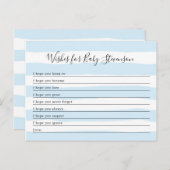 Carte Postale Voeux pour bébé, bleu rayé baby shower garçon (Devant / Derrière)