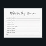 Carte Postale Voeux pour bébé, N'IMPORTE QUEL ARRIÈRE - PLAN DE<br><div class="desc">Demandez à vos invités de remplir ces Voeux pour les cartes bébé à la douche et de les garder à partager avec votre enfant à mesure qu'ils vieillissent. La couleur arrière - plan peut être changée à tout ce que vous voulez (ou laissez-la blanche). Consultez notre collection Color Changeable pour...</div>