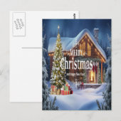 Carte Postale Vœux scintillants pour un joyeux Noël (Devant / Derrière)