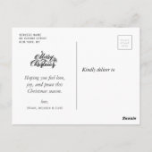 Carte Postale voeux vacances photo joyeux noël (Dos)