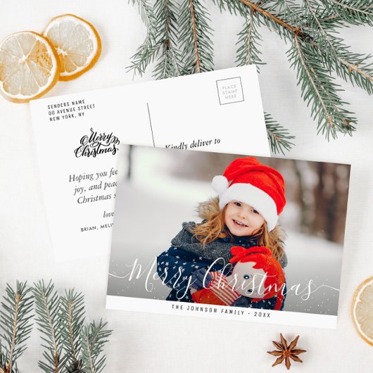 Carte Postale voeux vacances photo joyeux noël