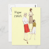 Carte Postale Vogue 1960s, Vogue 1960 (Devant / Derrière)