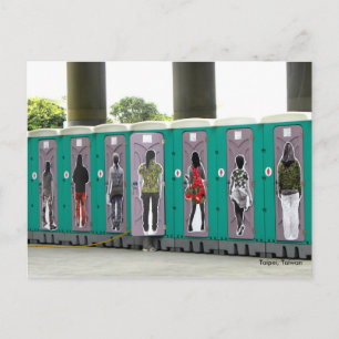 Carte Postale Voici les toilettes John/Portable :)