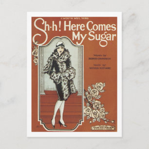 Carte Postale Voici ma couverture Vintage de livre à sucre Come'
