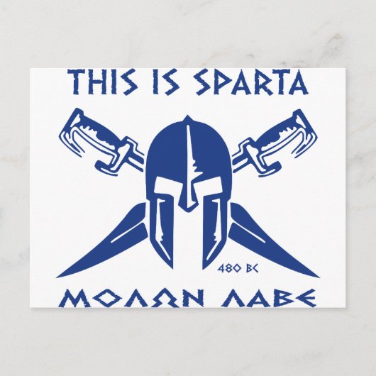 Carte Postale Voici Sparta - Molon Lave - Bleu (Devant)