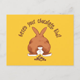 Carte Postale Voici votre lapin à balais au chocolat © Sandy Lon