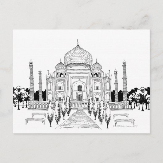 Carte Postale Voie de Taj Mahal (Devant)