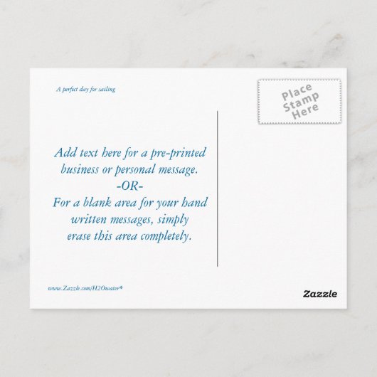 Carte Postale Voile (Dos)