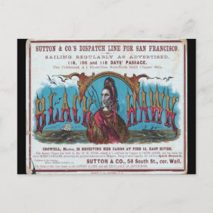 Carte Postale Voile à clipper Black Hawk