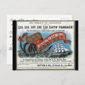 Carte Postale Voile à Clipper Serpent Mer (Devant / Derrière)