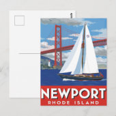 Carte Postale Voile à Newport Rhode Island (Devant / Derrière)