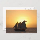 Carte Postale Voile au coucher du soleil (Devant / Derrière)
