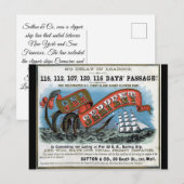 Carte Postale Voile clipper serpent de mer (Devant / Derrière)