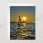 Carte Postale Voile coucher de soleil à Chicago (Devant / Derrière)