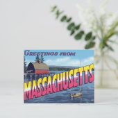 Carte Postale Voile de maison de bateau du Massachusetts (Debout devant)