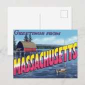 Carte Postale Voile de maison de bateau du Massachusetts (Devant / Derrière)