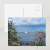 Carte Postale Voile et phare, amusements d'été (Devant / Derrière)
