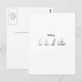 Carte Postale Voile - Logo Quatre Voiliers (Devant / Derrière)