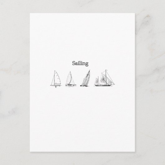 Carte Postale Voile - Logo Quatre Voiliers (Devant)