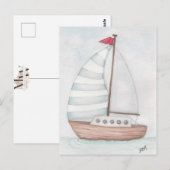 Carte Postale Voile Océan Bleu (Devant / Derrière)