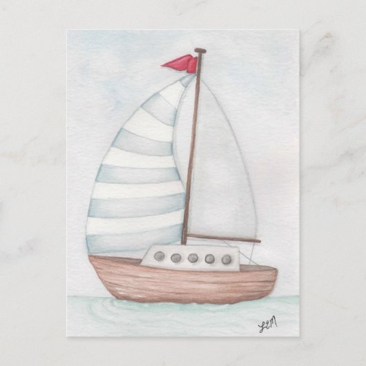 Carte Postale Voile Océan Bleu (Devant)