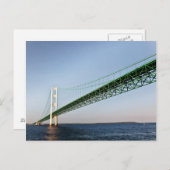 Carte Postale Voile Sous Le Pont Mackinac (Devant / Derrière)