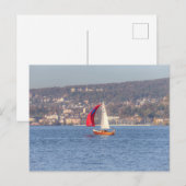 Carte Postale Voile Sur Le Lac De Zurich (Devant / Derrière)