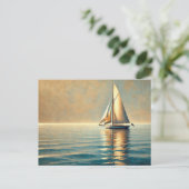 Carte Postale Voile sur un lac tranquille (Debout devant)