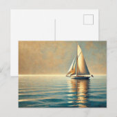 Carte Postale Voile sur un lac tranquille (Devant / Derrière)