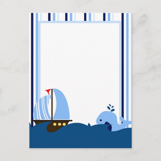 Carte postale Voilier & Baleine (Devant)