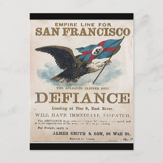 Carte Postale Voilier clipper Defiance (Devant)