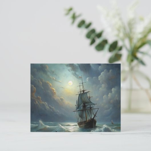 Carte Postale Voilier dans l'océan (Debout devant)