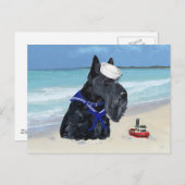 Carte Postale Voilier écossais Terrier (Devant / Derrière)