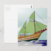 Carte Postale Voilier en bois (Devant / Derrière)