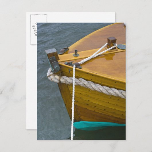 Carte Postale Voilier en bois dans l'eau (Devant / Derrière)