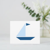 Carte Postale Voilier pavillon bleu (Debout devant)