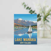 Carte Postale Voilier sur le lac Wanaka en Nouvelle-Zélande (Debout devant)