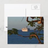 Carte Postale Voilier vers le coucher du soleil I Vacances de cr (Devant / Derrière)