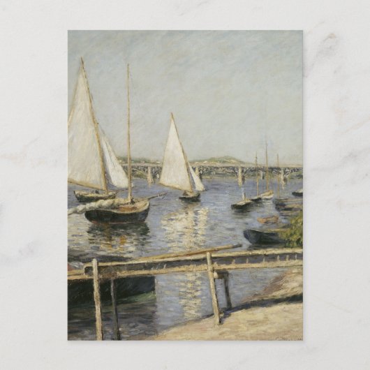 Carte Postale Voiliers à Argenteuil par Gustave Caillebotte (Devant)