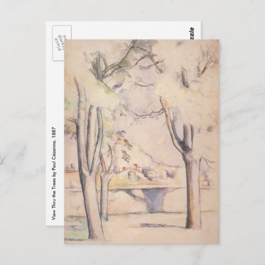 Carte Postale Voir à travers les arbres par Paul Cezanne, Art Vi (Devant / Derrière)