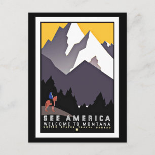 Carte postale Voir America Montana Salutations Vin
