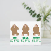 Carte Postale Voir Hear Speed No Evil (Debout devant)