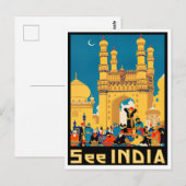 Carte Postale Voir Inde vintage travel (Devant / Derrière)
