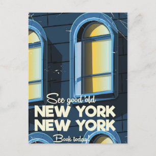Carte Postale Voir la bonne vieille affiche de voyage de New Yor